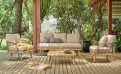Salon de jardin en corde tresse et bois d'acacia, FIDJI