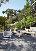 Salon de jardin moderne en aluminium blanc - LEO
