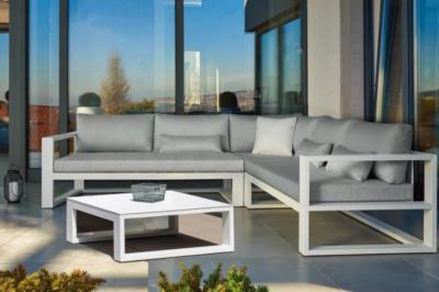 Salon de jardin d'angle en aluminium, FERMO COSY